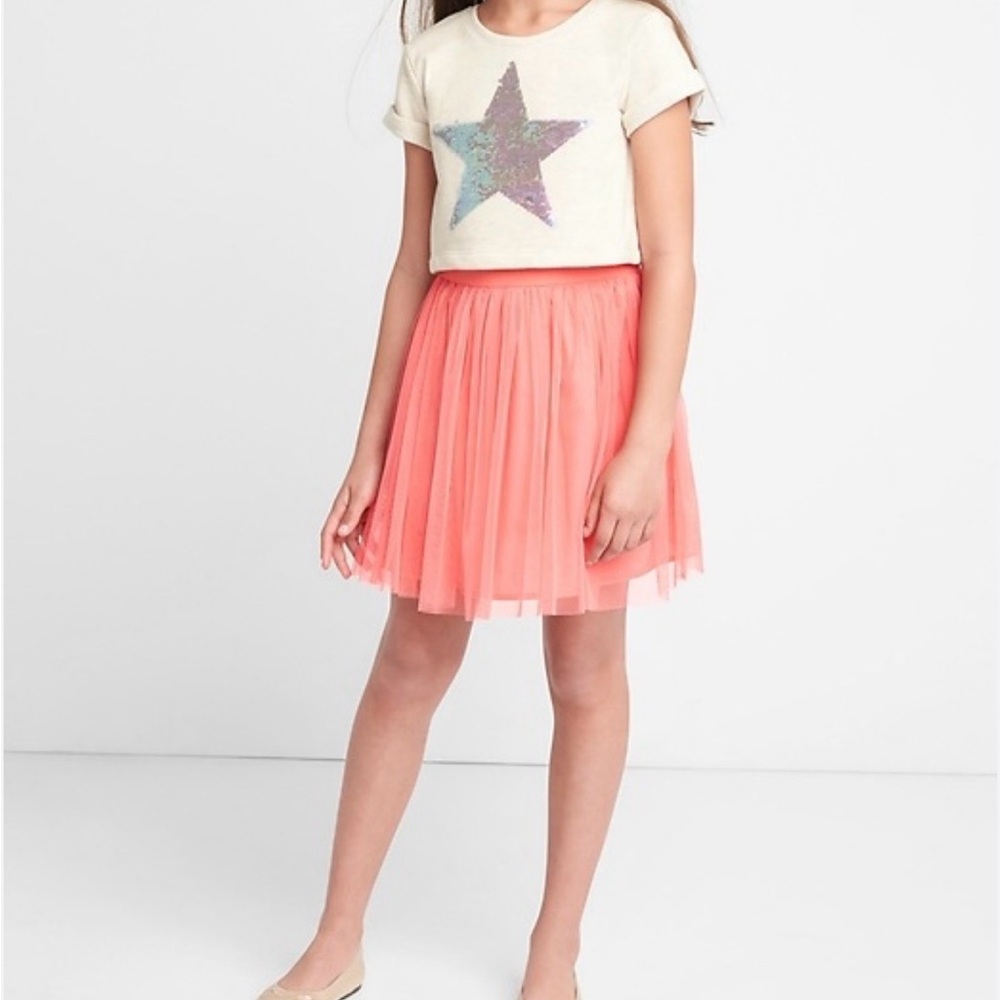 GAP Kids Cream and Coral Star Dress